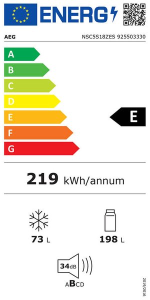 Energielabel für AEG Kühl-Gefrierkombination NSC5S18ZES