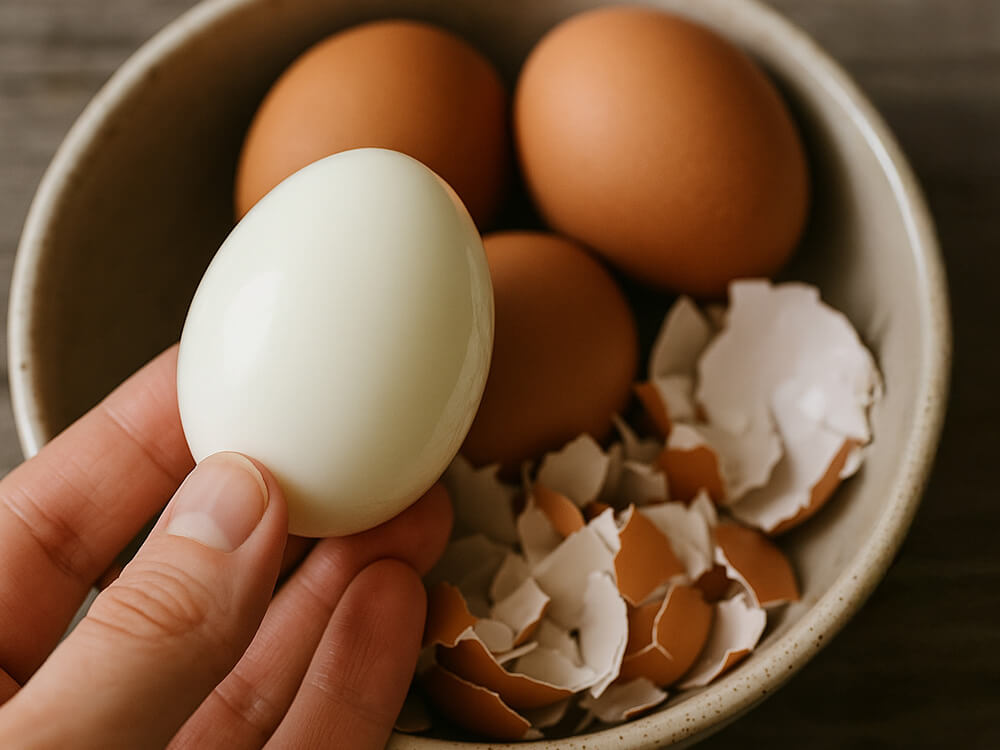 Gekochte Eier schälen und Haltbarkeit prüfen