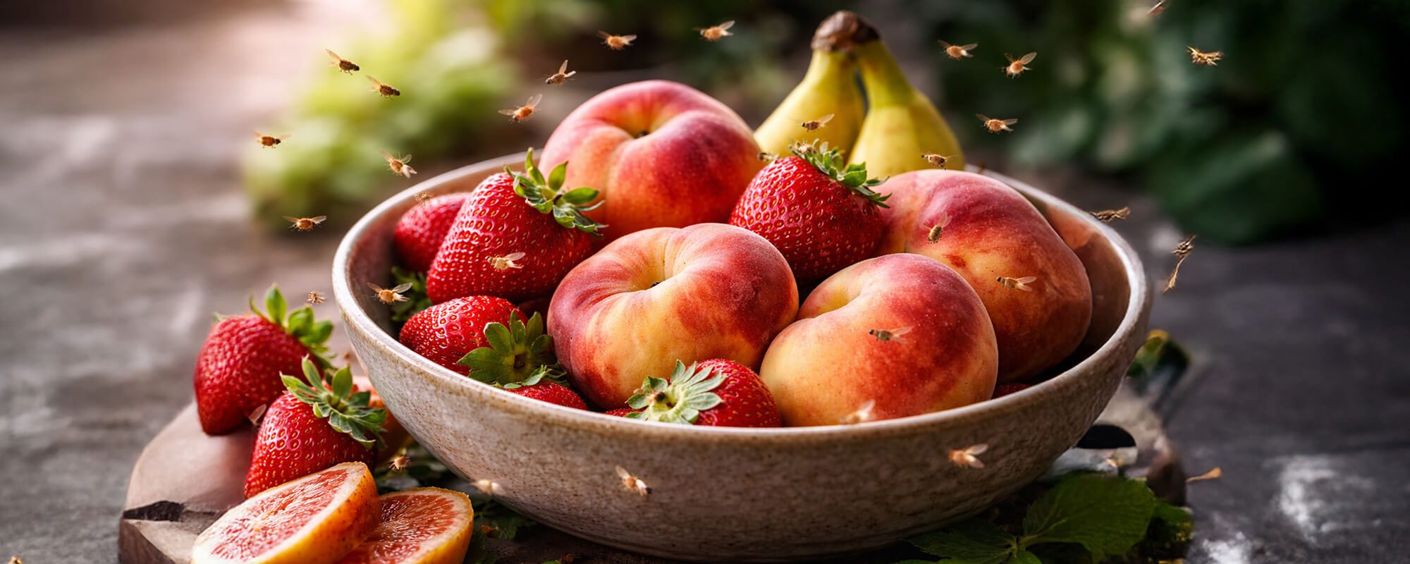 Reifes Obst in einer Schale – typische Ursache für Fruchtfliegen in der Küche