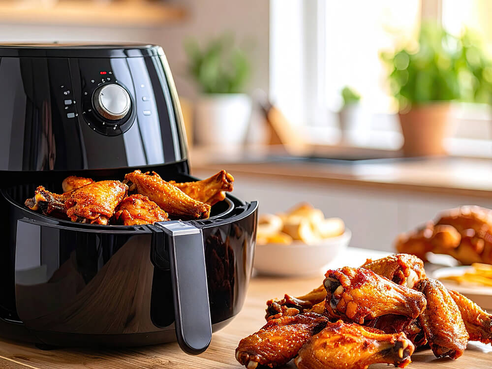 Knusprige Hähnchenflügel im Airfryer mit goldbrauner Kruste