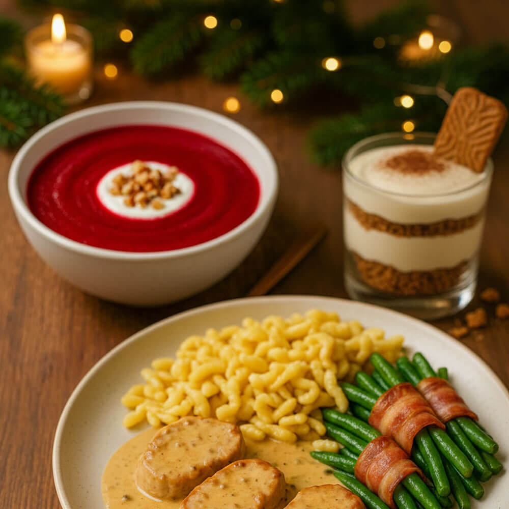 Low Budget Weihnachtsessen mit Vorspeise, Hauptspeise und Dessert für Kochanfänger