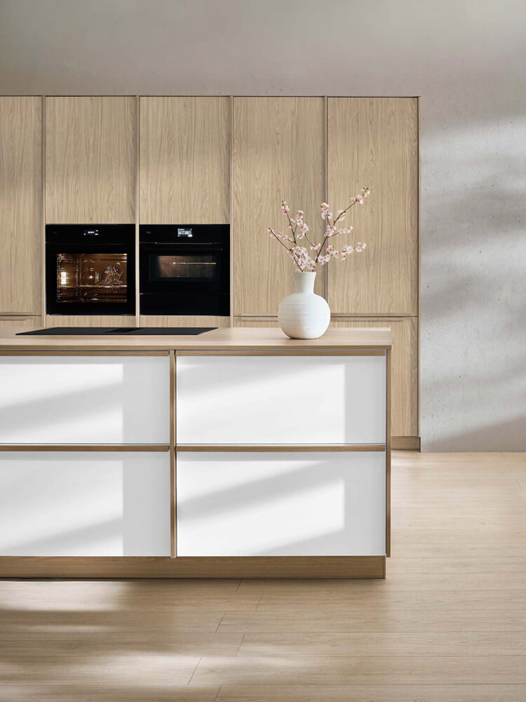 Farbvariante Senso 488 Sand für die Japandi Küche der Designlinie Sakura